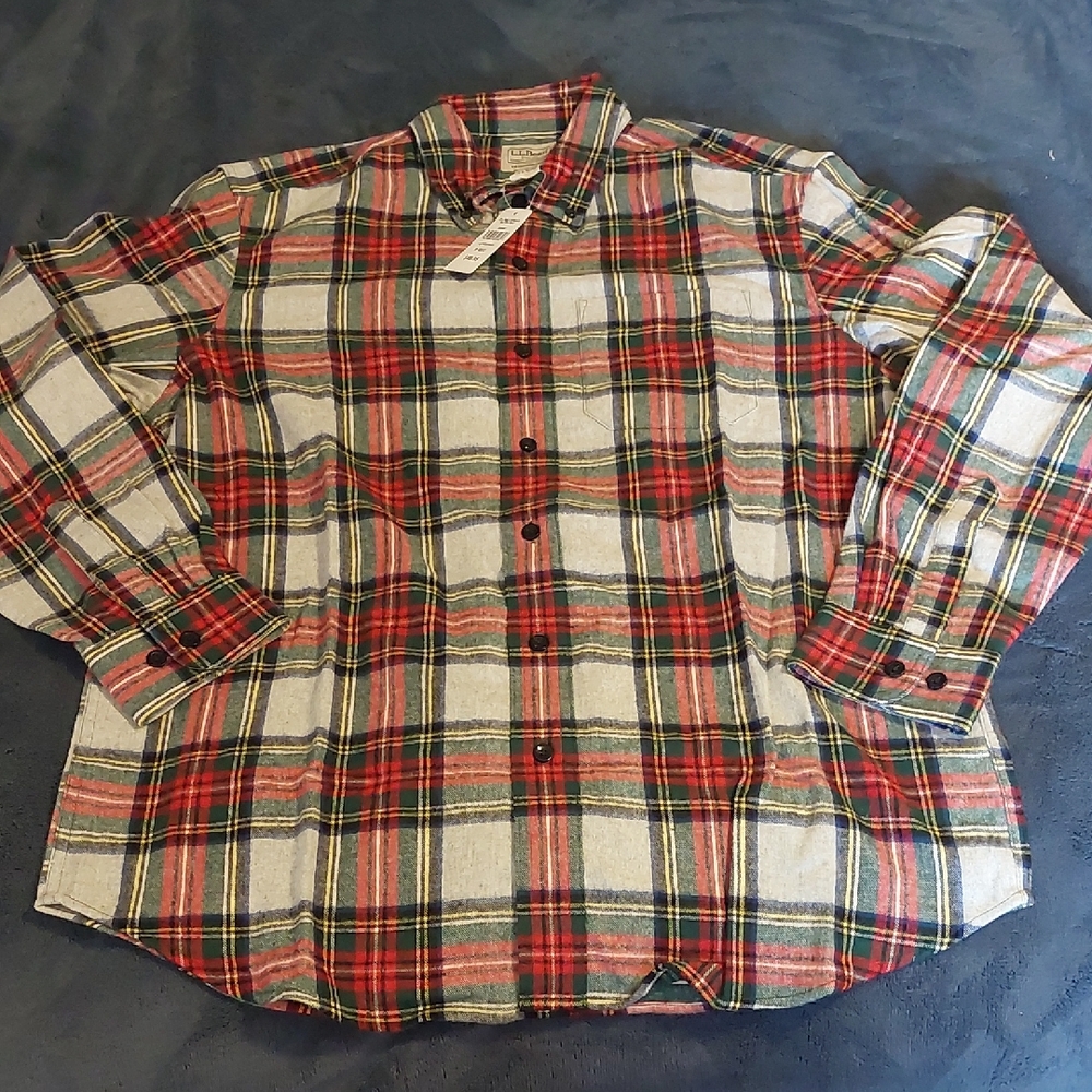 Men's Plaid Shirt - Red and Green
